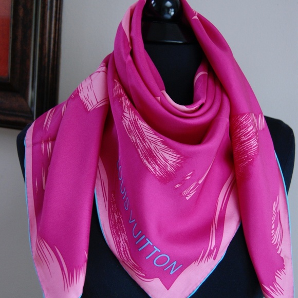 New Louis Vuitton Scarf Arty Fuchsia HotBarbie Pink Silk Scarf Wrap